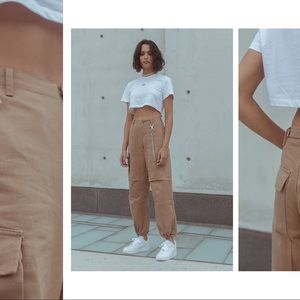 KITH Women’s Wide Leg Cargo Pants Sz M Tan